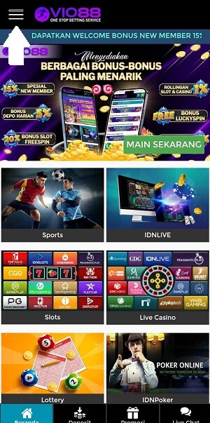 letak menu beranda